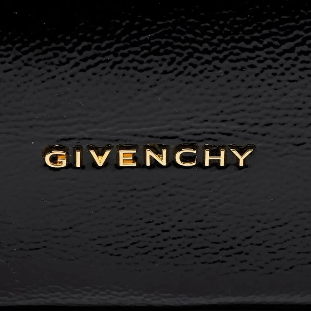 Givenchy Pebbled Patent Leather Lucky Lock Small Shoulder Bag